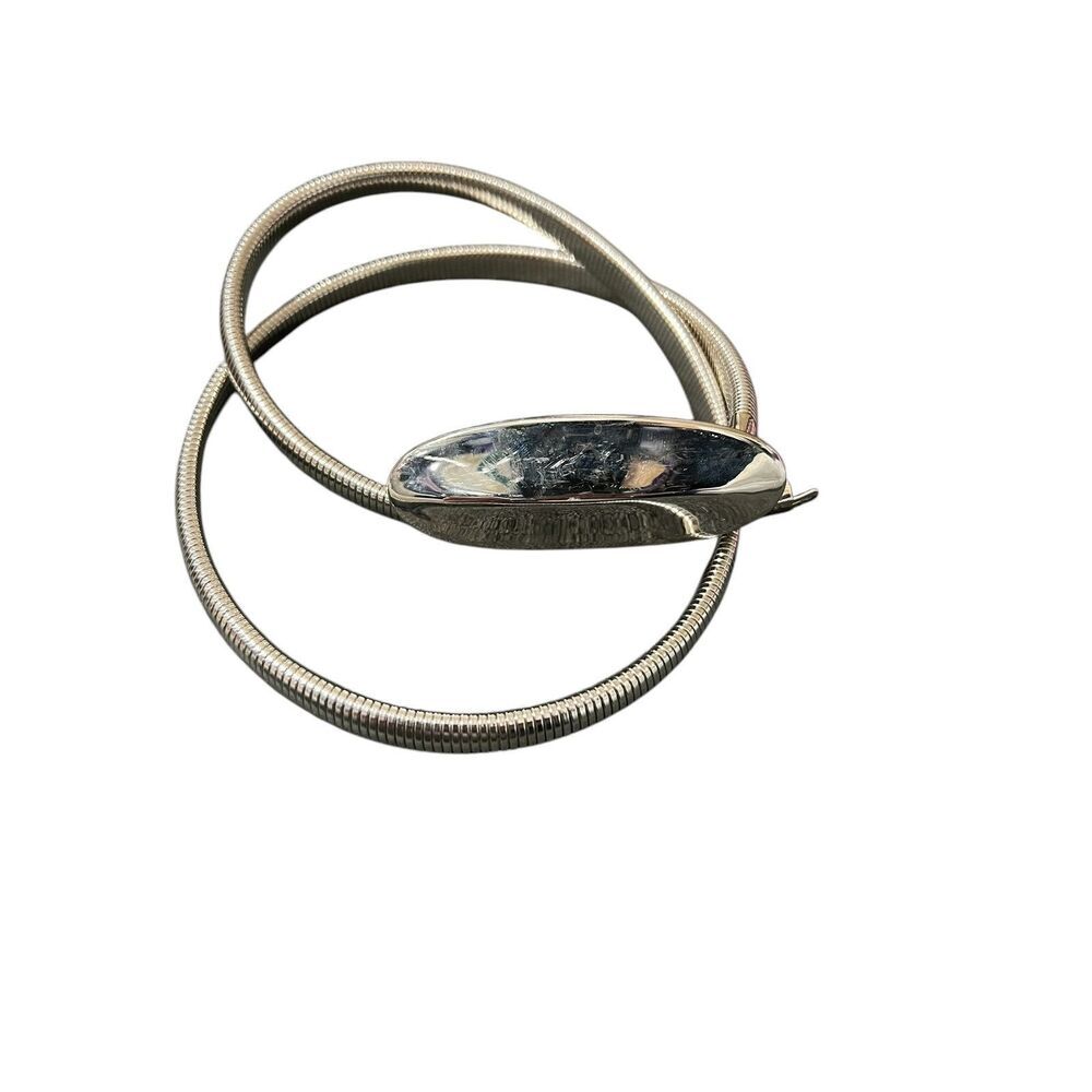 Silver Metal Stretch Fashion Belt 31” Before‎ Stretch